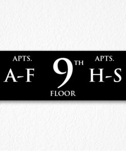 Apartment Number Sign in Black