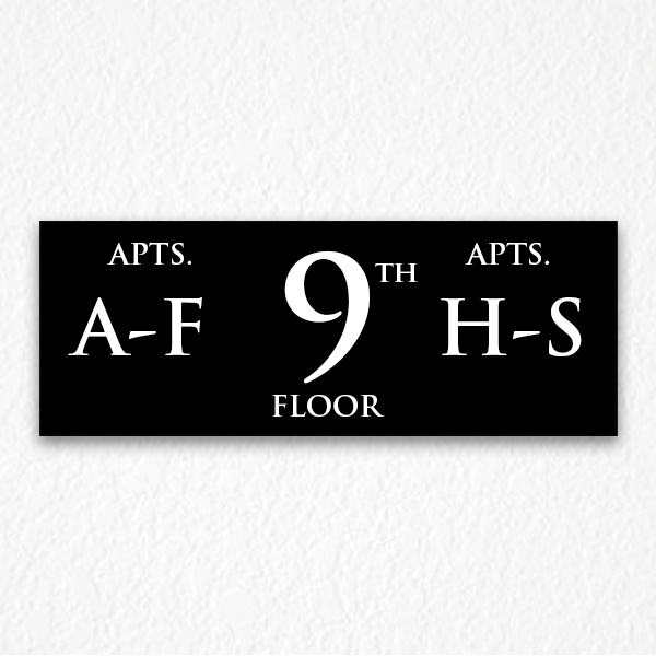 Apartment Number Sign in Black