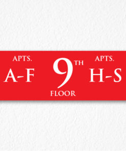 Apartment Number Sign in Red