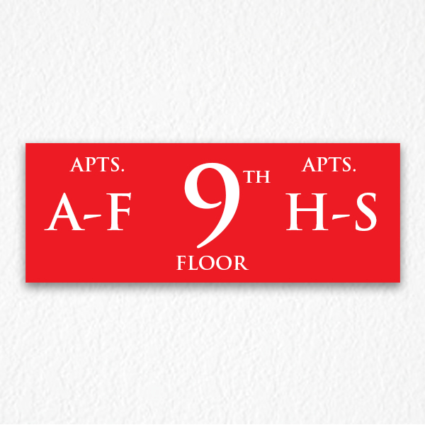 Apartment Number Sign in Red