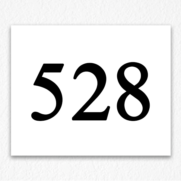 Floor Number Sign in Black Text