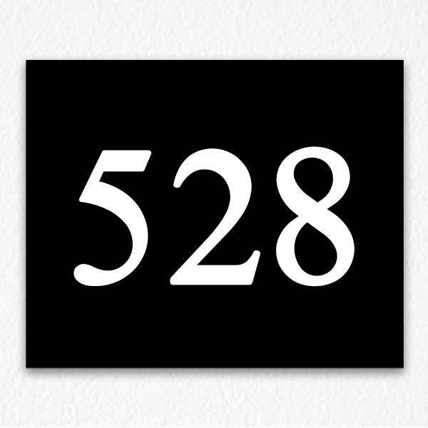 Floor Number Sign in Black