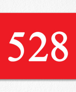 Floor Number Sign in Red
