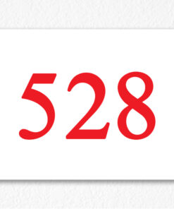 Floor Number Sign in Red Text