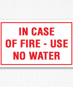 Use No Water Sign in Red Text