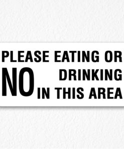 Please No Eating Sign Black Text