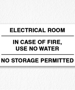 Electrical Room Sign Black Text