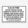 Sanitation Garbage Sign Black Text