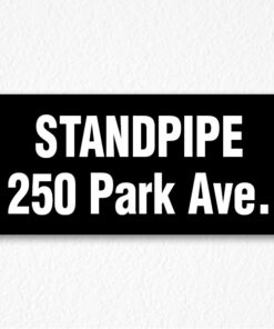 Standpipe 250 Park Ave. Sign in Black