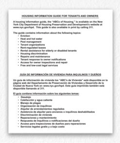 Housing Information Guide Sign for Tenant and Owner