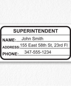 Building Superintendent Sign NYC