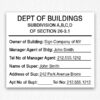 Department of Building Sign