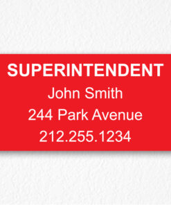 Building Superintendent Sign NYC in Red