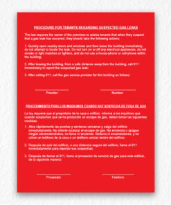 Suspected Gas Leaks Sign NYC in Red