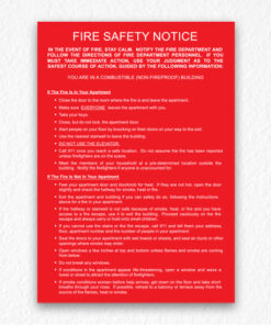 Building Fire Safety Notice in Red