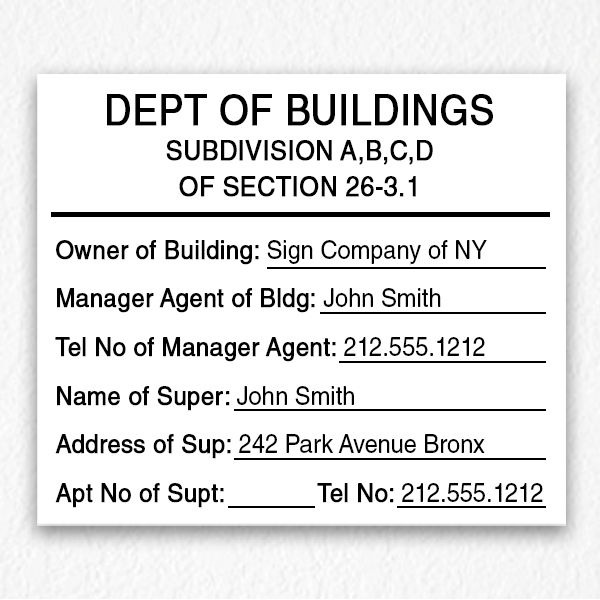 Department of Building Sign