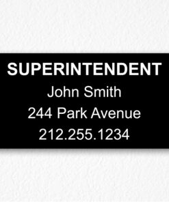 Building Superintendent Sign NYC in Black