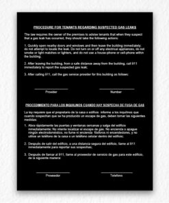 Suspected Gas Leaks Sign NYC in Black