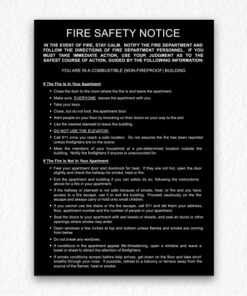 Building Fire Safety Notice in Black