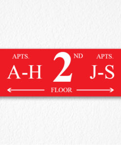 Building Floor Number Sign in Red