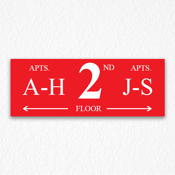Building Floor Number Sign in Red