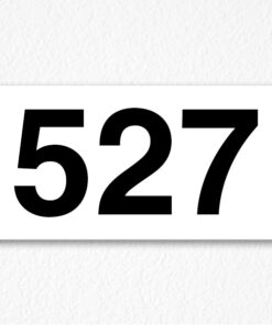 Building Room Number Sign in Black Text