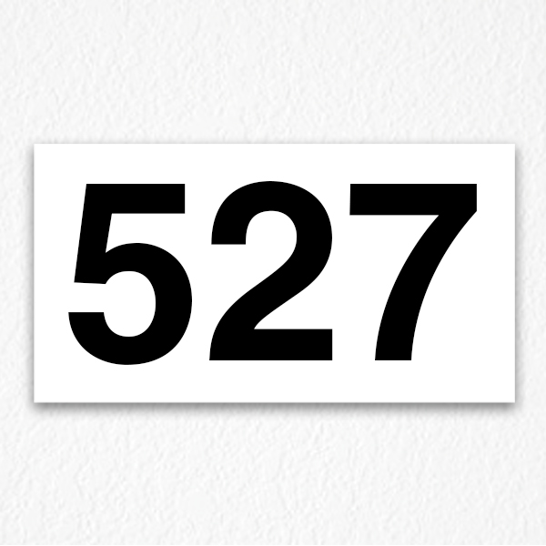 Building Room Number Sign in Black Text