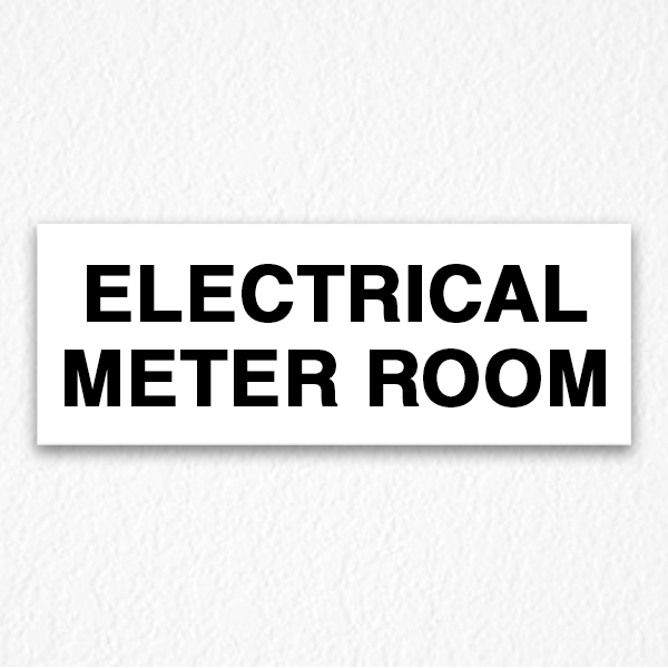 Electrical Meter Room Sign in Black Text