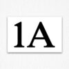 1A Floor Number Sign in Black Text