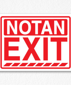 Exit Sign in Red Text