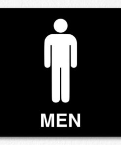 Men Only Sign on Black