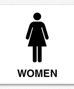 Women Room Only Sign in Black
