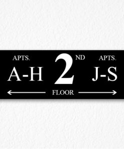 Building Floor Number Sign in Black