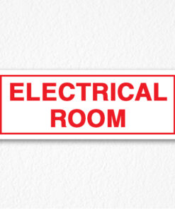 Electrical Room Sign in Red Text