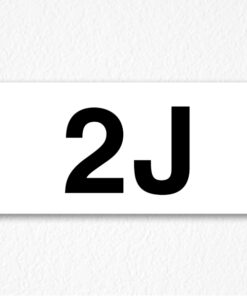 2J Room Number Sign in Black Text