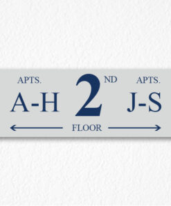 Building Floor Number Sign in Gray