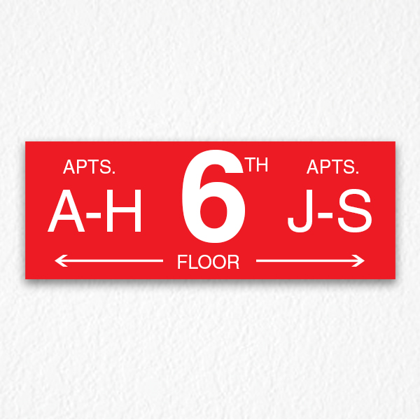 Where to Go Floor Number Sign in red