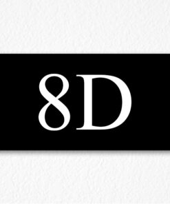 8D Apartment Number Sign in Black