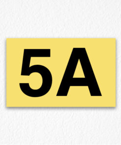 5A Apartment Number Sign in Yellow