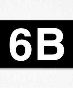 6B Room Number Sign in Black