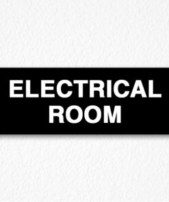 Building Electrical Room Sign in Black