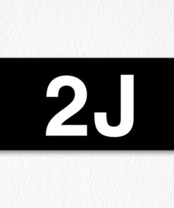 2J Room Number Sign in Black