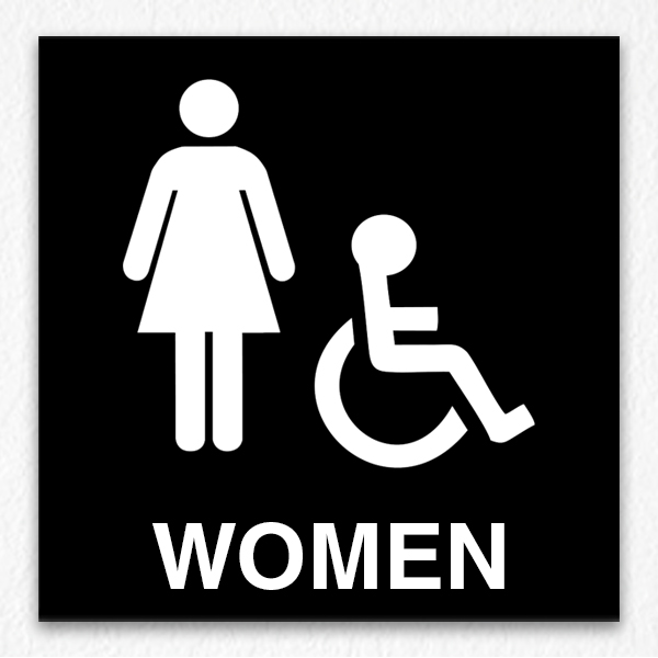 Women Only Sign on Black