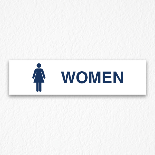Women Area Sign in Blue Text