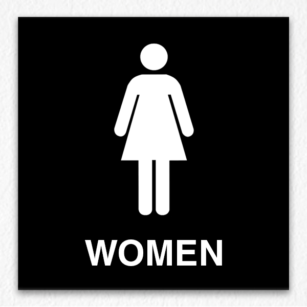 Women Room Only Sign on Black