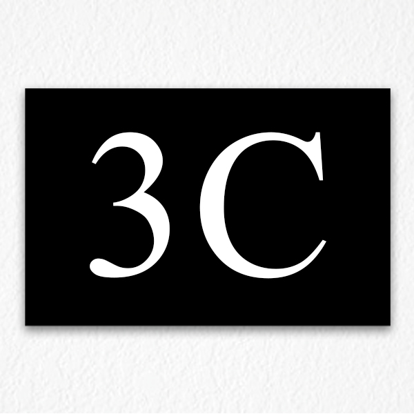 3C Room Number Sign in Black