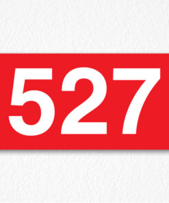Building Room Number Sign in Red