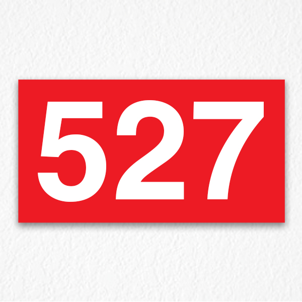 Building Room Number Sign in Red