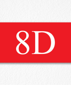 8D Apartment Number Sign in Red