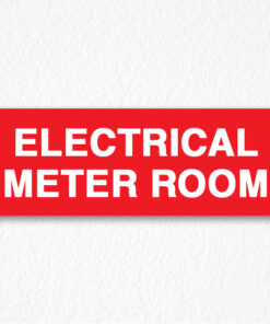 Electrical Meter Room Sign on Red